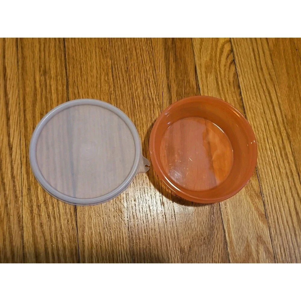Orange Tupperware Stuffables Bowl 5422A-7 With Sheer Lid 1928-1